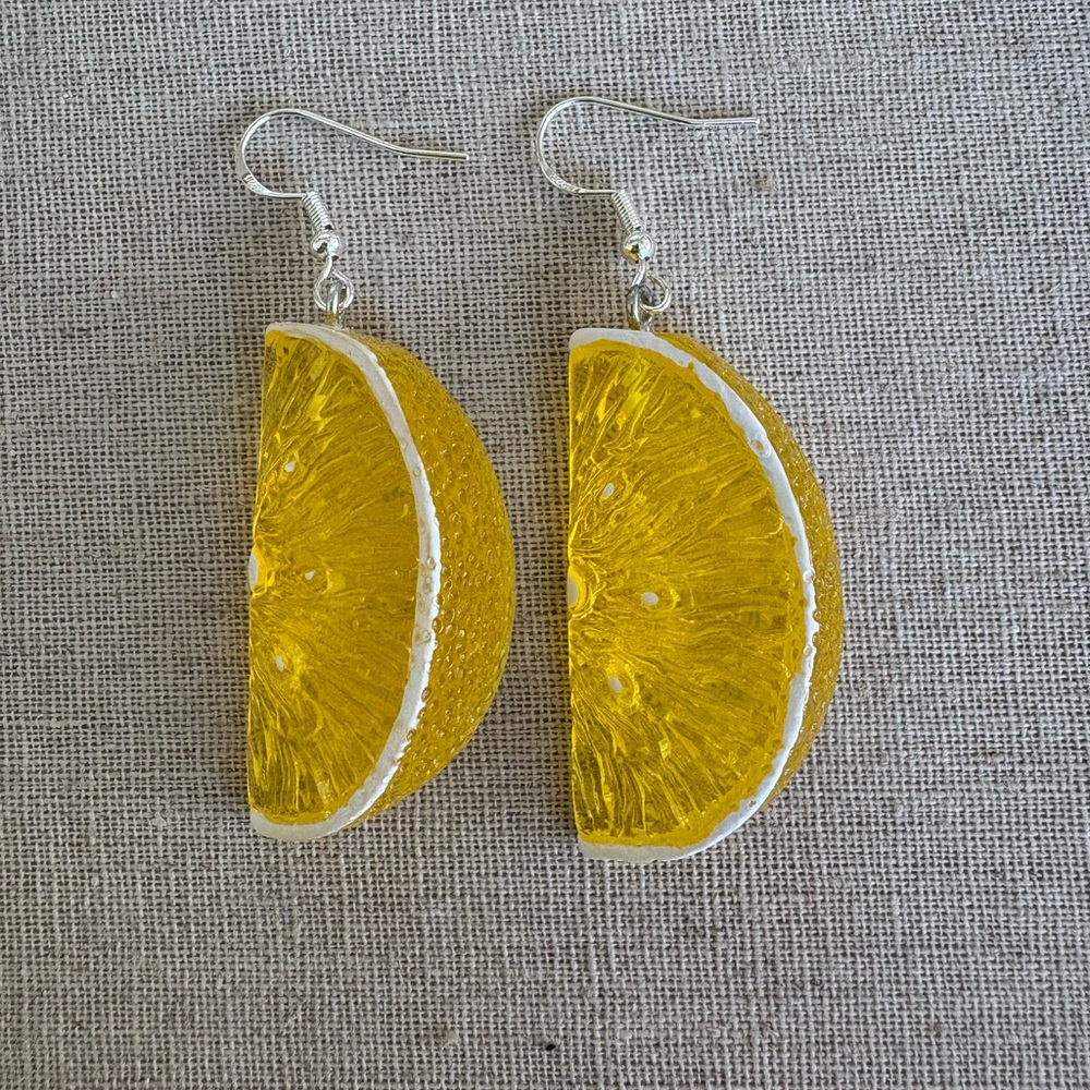New Handcrafted 14k Gold Plated “Zesty Citrus” Earrings 🍋